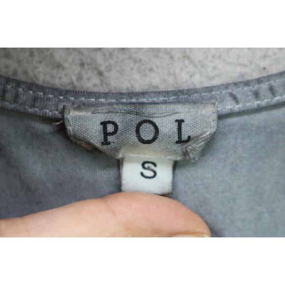 POL Babydoll Sleeveless Gray Distressed Tunic-Crochet-Small-BOHO-Hi Lo - Picture 5 of 10